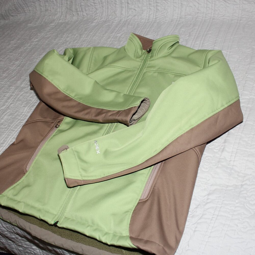 The North Face Womens Softshell Jacket AA5S Green Brown Size XL - Picture 4 of 11